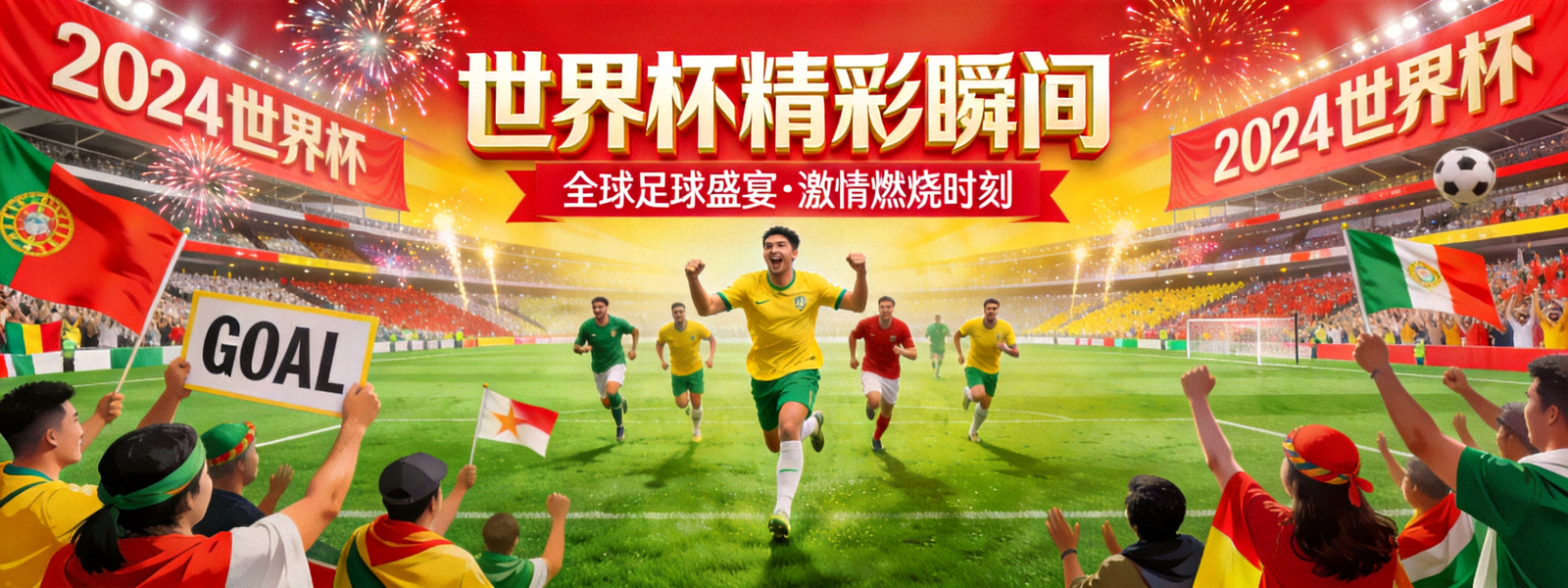 世界杯专题页面展示足球赛场热烈氛围与球迷庆祝场景